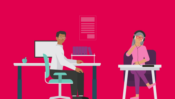 illustration of two people at work