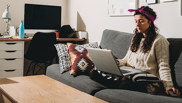 Woman on a laptop