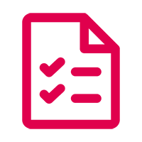 An icon of a document with a checklist.