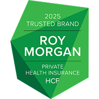 The Roy Morgan badge for Most Trusted Brand 2025 award. 
